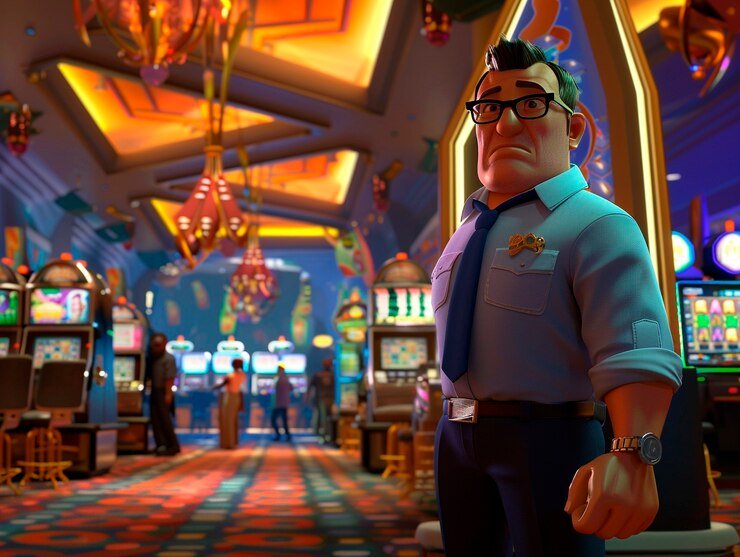 Kontrol taruhan dan tombol putar otomatis di antarmuka Captain's Bounty